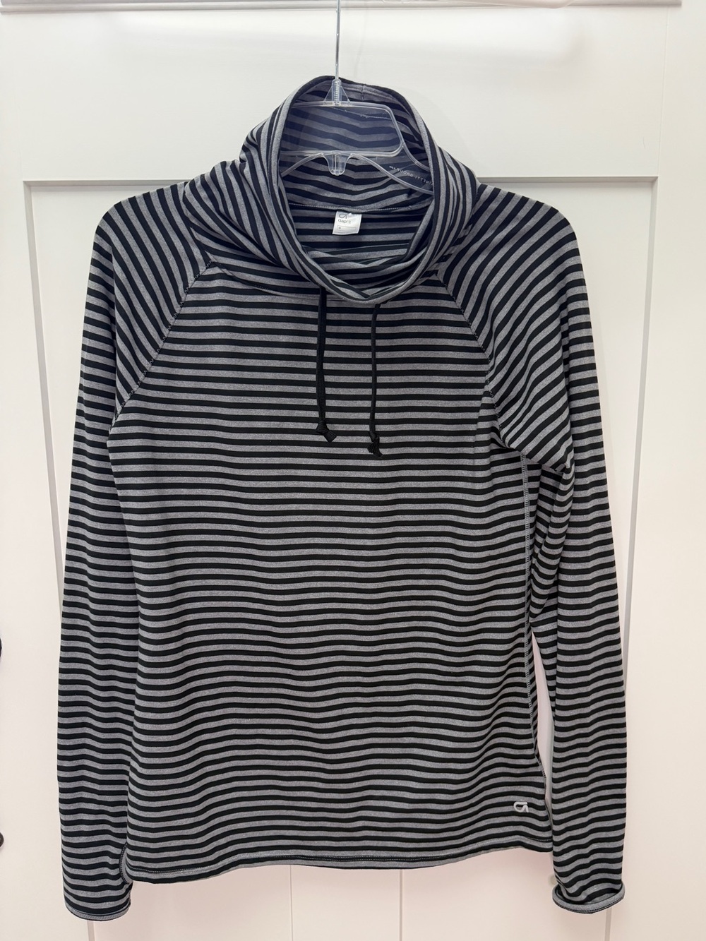 GAP Striped Black and Gray Pullover Top
